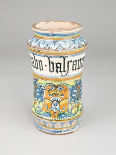 Apothecary Jar (Albarello), Siena, c. 1510/20. Creator: Unknown.