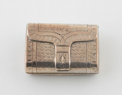 Purse-Shaped Vinaigrette, Birmingham, 1818/19. Creator: John Shaw.