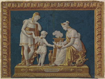 La Constance Wallpaper Fire Board, France, 1790/95. Creator: Unknown.