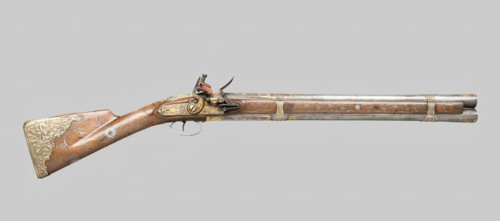 Double-Barreled Flintlock Blunderbuss, Russia, 1800. Creator: Unknown.