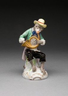 French Horn Player, Vienna, c. 1760/70. Creator: Vienna State Porcelain Manufactory.