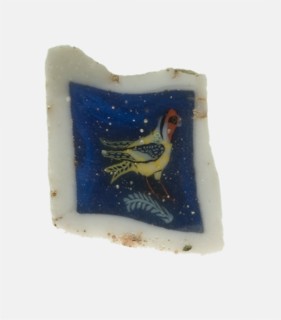Fragment of an Inlaly Depicting a Bird, Egypt, Ptolemaic Period (305-30 BCE). Creator: Unknown.