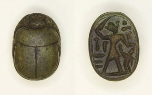 Scarab: Menkheperra (Thutmose III), Egypt, New Kingdom, Dynasty 18, Reign of Thutmose III... Creator: Unknown.