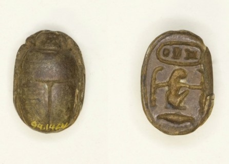 Scarab: Menkheperra (Thutmose III), Egypt, New Kingdom, Dynasty 18, Reign of Thutmose III... Creator: Unknown.