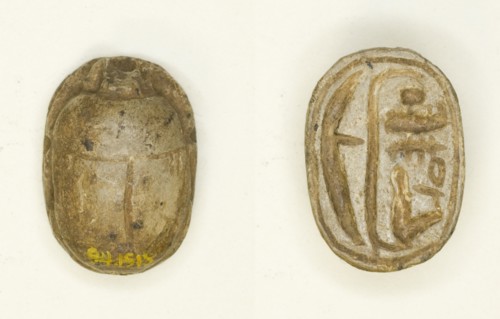 Scarab: Menmaatra (Sety I), Egypt, New Kingdom, Dynasty 19, Reign of Sety I (about 1294-1279 BCE). Creator: Unknown.