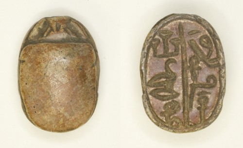 Scarab: Title (Seal-Bearer of the King of Lower Egypt, Overseer of Sealed Goods) and Personal... Creator: Unknown.
