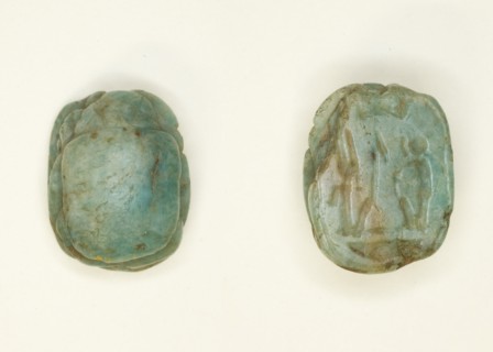 Scarab: Two Seated Deities, Egypt, New Kingdom, Ramesside Period, Dynasties 19-20 (abt 1295... Creator: Unknown.