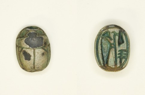 Scarab: The God Ptah with Ma’at Feather and Djed-Pillar, Egypt, New Kingdom, Ramesside Period... Creator: Unknown.