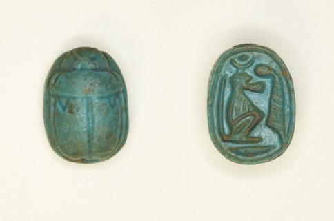 Scarab: Baboon with Ma’at Feather, Egypt, New Kingdom, Dynasty 18 (about 1550-1295 BCE). Creator: Unknown.