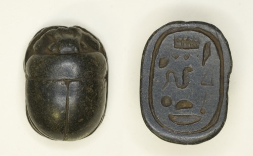 Scarab: Hieroglyphs, Egypt, Third Intermediate Period-Late Period, Dynasties 21-30 (abt 1069-343 BCE Creator: Unknown.