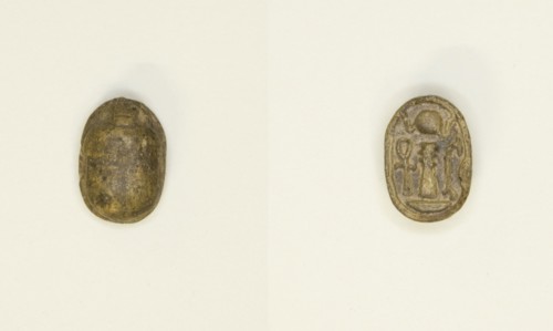 Scarab: Hieroglyphs (wAs-sign, Dd-sign, anx-sign), Egypt, New Kingdom, Dynasties 18-20 (abt 1550... Creator: Unknown.