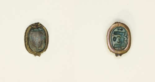 Scarab: Winged Scarab Beetle with Hieroglyphs, Egypt, New Kingdom, Dynasties 18-20 (abt 1550... Creator: Unknown.