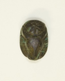 Scaraboid: Cow Head with Rosette, Egypt, New Kingdom, Dynasties 18-20 (about 1550-1069 BCE). Creator: Unknown.