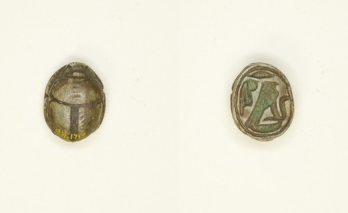Scarab: Falcon with Cobra and Ma’at Feather, Egypt, Middle Kingdom-New Kingdom, Dynasties 12-18... Creator: Unknown.