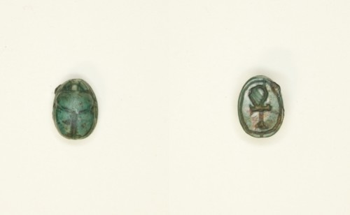 Scarab: Hieroglyph (Ankh Sign), Egypt, New Kingdom, Dynasties 18-20 (about 1550-1069 BCE). Creator: Unknown.
