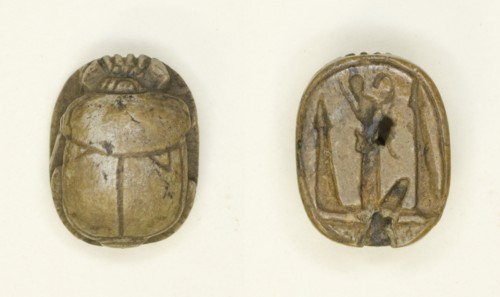 Scarab: King and Hieroglyphs, Egypt, New Kingdom-Late Period, Dynasties 18-26 (about 1550-525 BCE). Creator: Unknown.