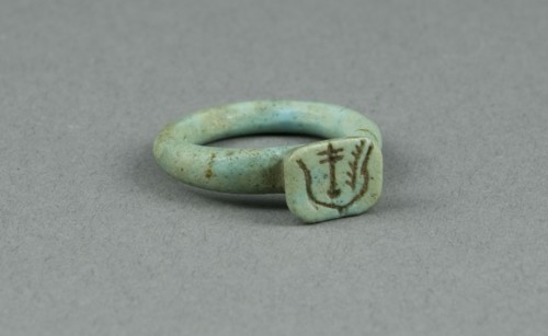 Ring: Bezel inscribed "Happy New Year", Egypt, Late Period, Dynasty 26 (664-525 BCE). Creator: Unknown.