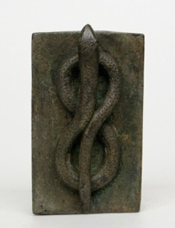 Coffin with Coiled Snake (Atum) on the Top, Egypt, Late Period-Ptolemaic Period (664-30 BCE). Creator: Unknown.