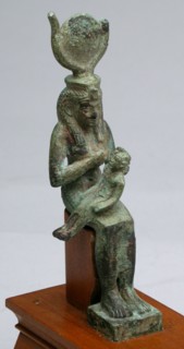 Statuette of the Goddess Isis Holding the God Horus, Egypt, Third Intermediate Period-Late Period... Creator: Unknown.