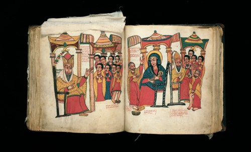 Bound Manuscript: The Miracles of Mary (Te'amire Maryam), Ethiopia, Late 17th century. Creator: Unknown.
