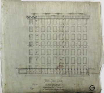 Brunswick Balke and Collender Company Factory Building, Chicago, Illinois, Elevation, 1891. Creator: Adler & Sullivan.