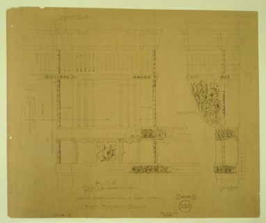 Auditorium Building, Chicago, Illinois, Ornamental Plaster Work, Pilaster Details, c. 1887. Creator: Adler & Sullivan.