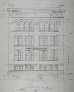 Hebrew Manual Training School, Chicago, Illinois, Front Elevation, 1889/90. Creator: Adler & Sullivan.