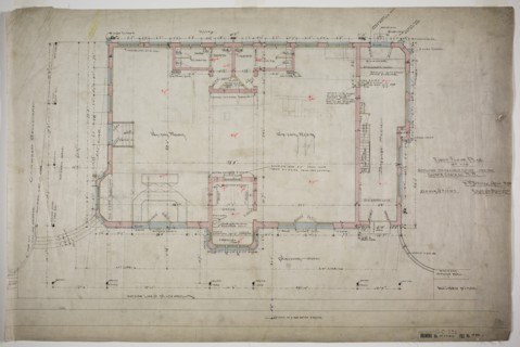 Oakland Avenue Railroad Station, Chicago, Illinois, First Floor Plan, 1886. Creator: Adler & Sullivan.