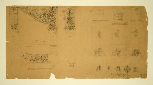 Auditorium Building, Chicago, Illinois, Plaster Details for Gallery, c. 1887. Creator: Adler & Sullivan.