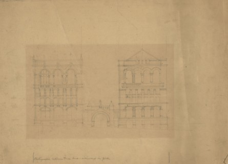 Board of Trade Building, Kansas City, Missouri, Front Elevation Study, c. 1887. Creator: Burnham and Root.