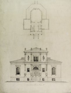 Design Projects, Pavilion Plan and Elevation, c. 1860-1870. Creator: Carl J Furst.