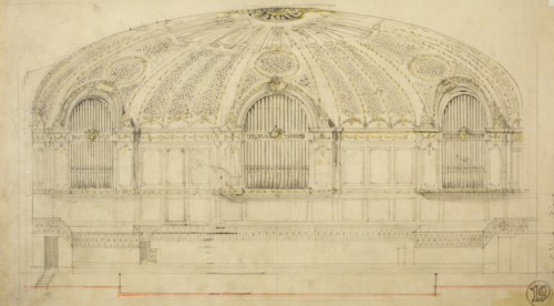 Orchestra Hall, Chicago, Illinois, Section, 1904. Creator: Daniel Burnham.