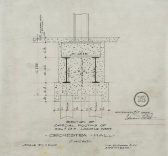 Orchestra Hall, Chicago, Illinois, Detail Drawings, 1905-1907, 1910. Creator: Daniel Burnham.
