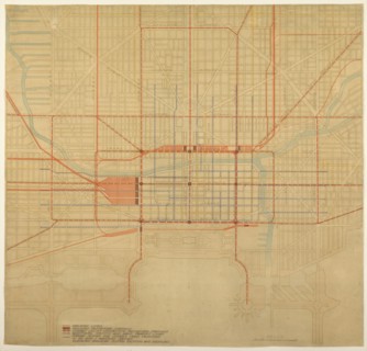 Plate 80 from The Plan of Chicago, 1909: Chicago. Diagram of City Center, Showing the Proposed... Creator: Daniel Burnham.