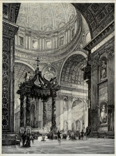 Saint Peter's Basilica, Rome, Italy, Interior View, 1878. Creator: Frederick P Dinkelberg.