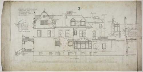 David Lewinsohn House, Chicago, Illinois, East Elevation, 1898. Creator: Frederick Louis Foltz.
