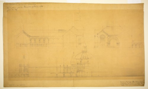 Proposed Fine Arts Museum, World's Columbian Exposition, Chicago, Elevation Sketches, c1890/91. Creator: John Wellborn Root.