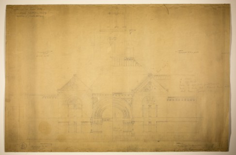 Proposed Fine Arts Museum, World's Columbian Exposition, Chicago, Entrance Elevation, c. 1890. Creator: John Wellborn Root.