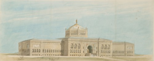 World's Columbian Exposition Fine Arts Museum, Chicago, Illinois, Perspective, c. 1890-1891. Creator: Paul C. Lautrup.