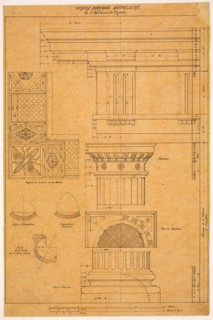 The Orders of Architecture: Student drawings after a French edition of Vignola, c. 1875. Creator: Louis Sullivan.
