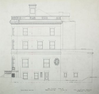 Bryan Lathrop House, Chicago, Illinois, Side Elevation, c. 1892. Creator: McKim, Mead and White.