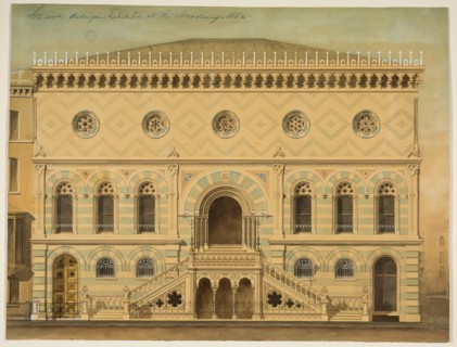 National Academy of Design Competition, New York, New York, South Elevation, 1861. Creator: Peter Bonnett Wight.