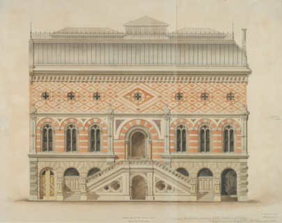 National Academy of Design Competition, New York, New York, South Elevation, 1861. Creator: Peter Bonnett Wight.