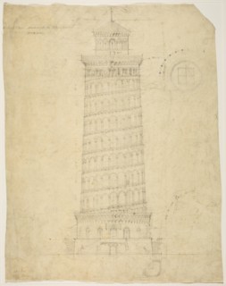 World's Columbian Exposition Elevated Electric Railroad Tower, Chicago, Illinois, Elevation, 1892. Creator: Peter Joseph Weber.