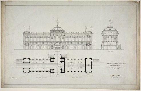 World's Colombian Exposition 60th Street Entrance, Chicago, Illinois, Plan and Elevation, 1893. Creator: Peter Joseph Weber.