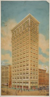 Prairie School Skyscraper, Chicago, Illinois, Perspective, 1910. Creator: Peter Joseph Weber.