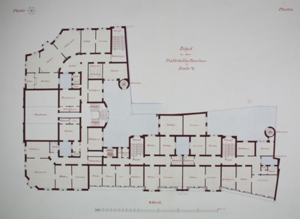 Rathskeller Neubau, Halle (Saale), Saxony-Anhalt, Germany, Third Floor Plan, c. 1887. Creator: Peter Joseph Weber.