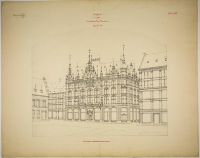 Rathskeller Neubau, Halle (Saale), Saxony-Anhalt, Germany, Perspective (unfinished), c. 1887. Creator: Peter Joseph Weber.