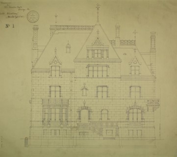 William Borden Residence, Chicago, Illinois, East Elevation, 1885. Creator: Richard Morris Hunt.