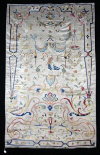 Hanging (Furnishing Fabric), China, Ming (1368-1644)/ Qing dynasty (1644-1911), 17th century. Creator: Unknown.